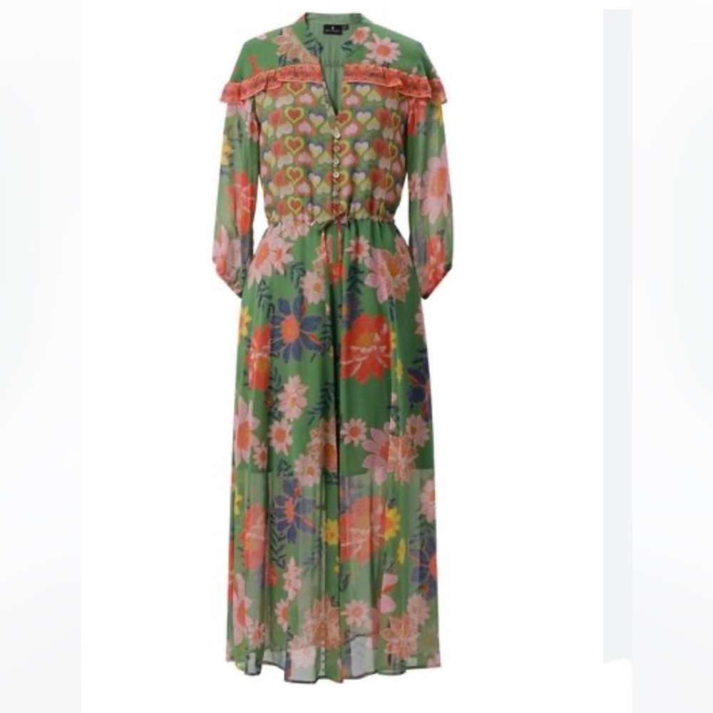 Emily Lovelock Floral Heart Green Dress